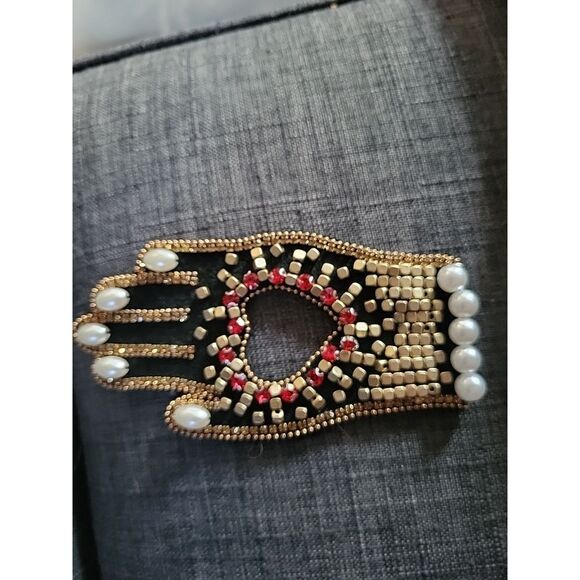 NWOT Beaded Applique Hand Patch 4.5" x 2.5" - Picture 3 of 3